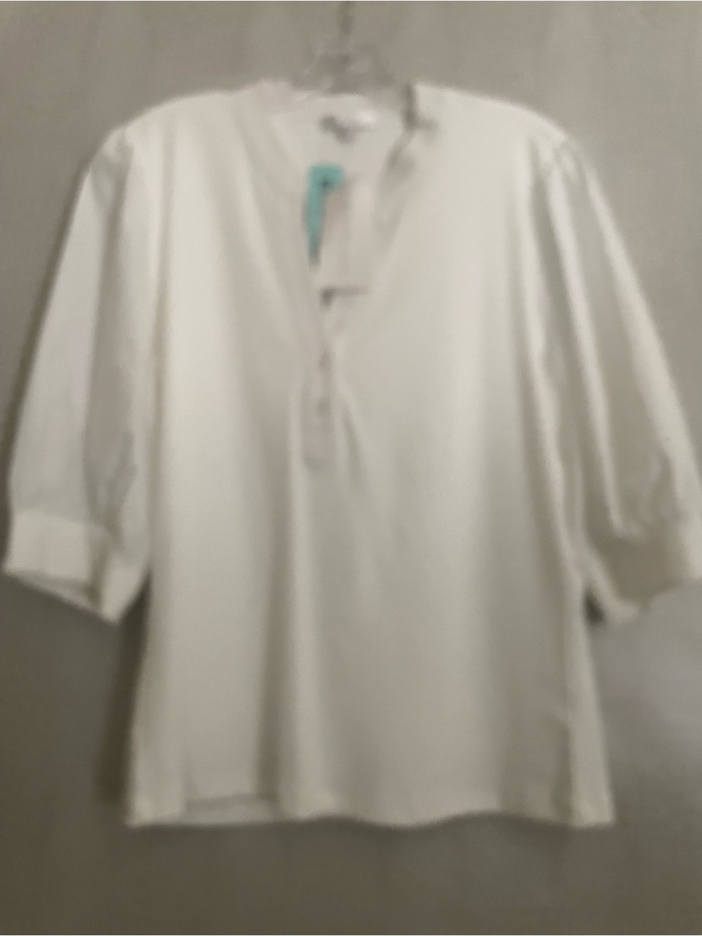 Design History Women's White Polo Henley Top